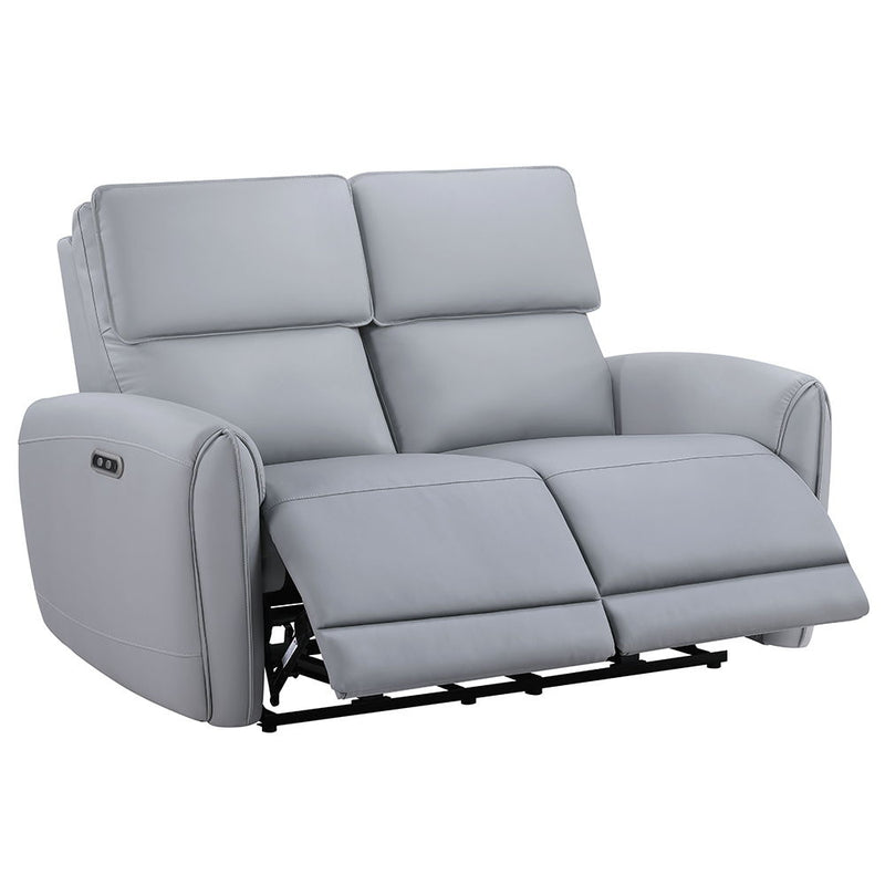 Jeromie - Power Motion Loveseat With USB Port - Gray Synthetic Leather