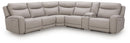 Gravier - 6-Piece Power Reclining Sectional With Storage Console - Gray