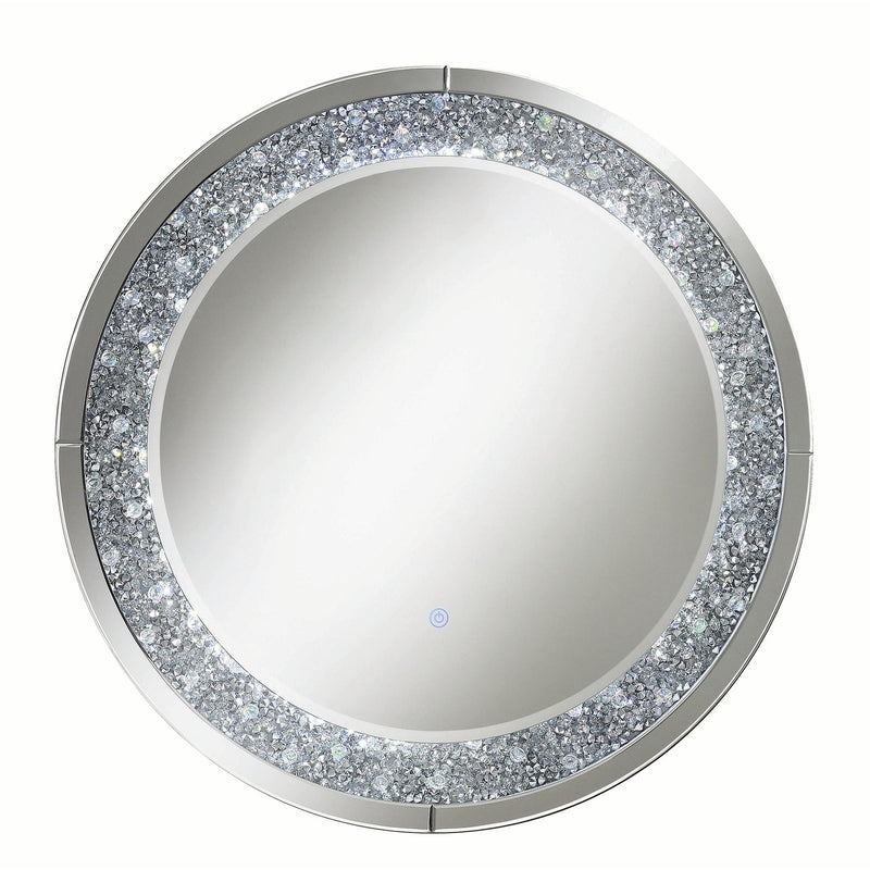  Coaster Furniture Lixue 961428 32 x 32 Inch Round Wall Mirror LED Lighting - Silver IMAGE 1
