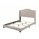  Coaster Furniture Sonoma 310073F Upholstered Full Wingback Bed - Beige IMAGE 2