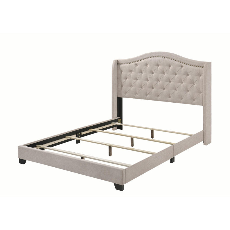 Coaster Furniture Sonoma 310073KE Upholstered Eastern King Wingback Bed - Beige IMAGE 2