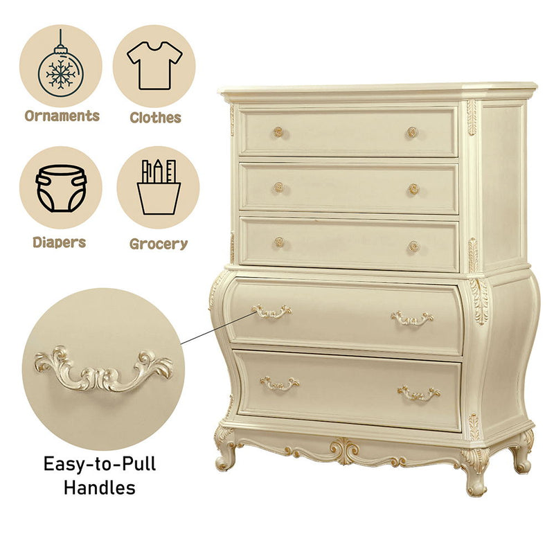 Chantelle - Chest - Pearl White Finish