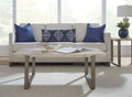 Ariela - Natural Travertine Table With Bronze Metal Base