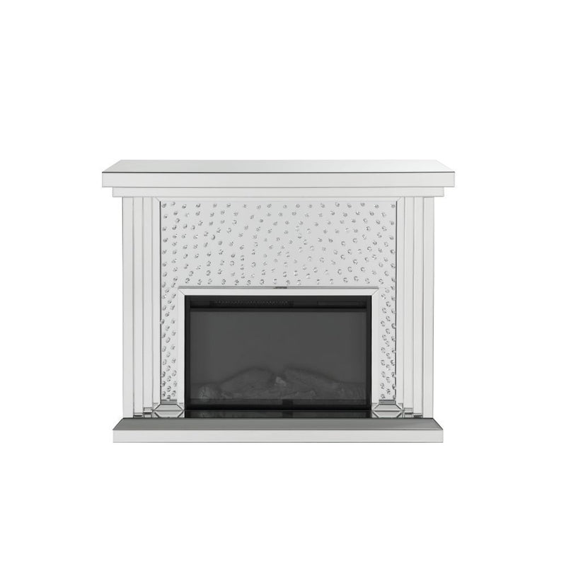 Nysa - 40" Fireplace - Mirrored & Faux Crystals