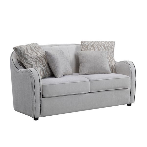 Mahler - Loveseat With 4 Pillows - Beige Linen