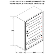  Coaster Furniture Durango 223265 5-Drawer Bedroom Chest - Smoked Peppercorn IMAGE 10