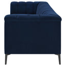  Coaster Furniture Chalet 509211 Upholstered Tuxedo Arm Tufted Sofa - Blue IMAGE 4
