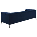  Coaster Furniture Chalet 509211 Upholstered Tuxedo Arm Tufted Sofa - Blue IMAGE 5
