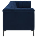  Coaster Furniture Chalet 509211 Upholstered Tuxedo Arm Tufted Sofa - Blue IMAGE 7