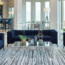  Coaster Furniture Chalet 509211 Upholstered Tuxedo Arm Tufted Sofa - Blue IMAGE 8