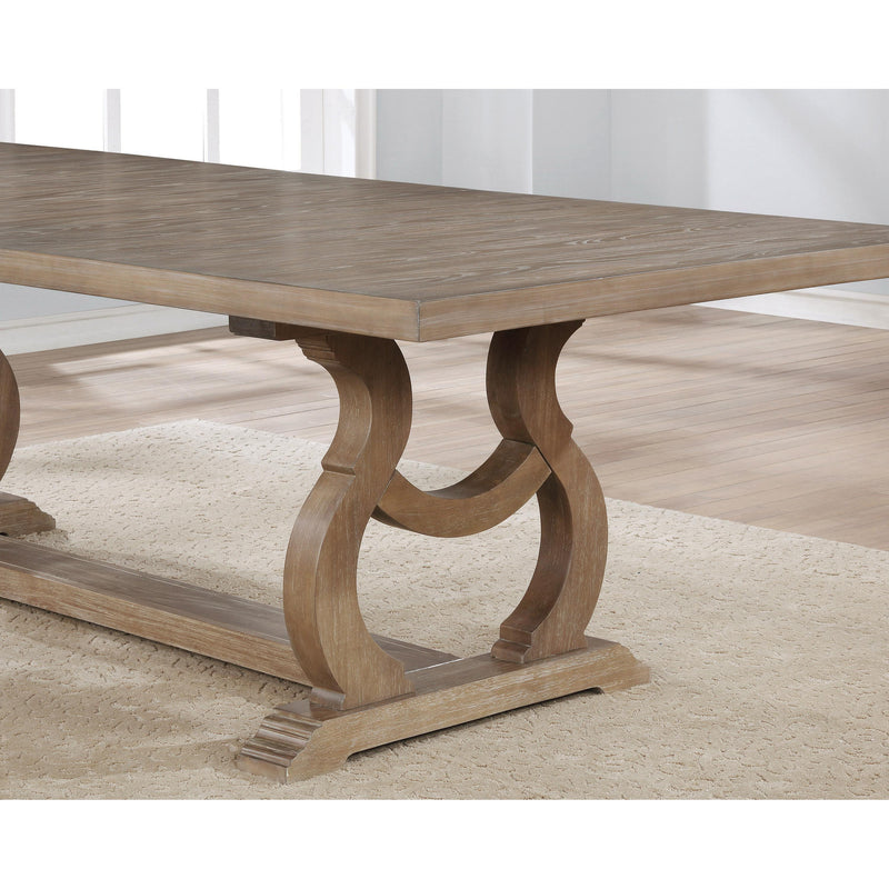  Coaster Furniture Brockway 110291 104-inch Extension Leaf Dining Table - Barley Brown IMAGE 2