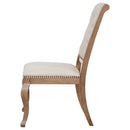  Coaster Furniture Brockway 110292 Upholstered Dining Chair - Barley Brown IMAGE 4