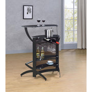  Coaster Furniture Dallas 182135 2-shelf Curved Freestanding Home Bar Cabinet - Black IMAGE 10