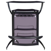  Coaster Furniture Dallas 182135 2-shelf Curved Freestanding Home Bar Cabinet - Black IMAGE 2