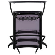  Coaster Furniture Dallas 182135 2-shelf Curved Freestanding Home Bar Cabinet - Black IMAGE 6