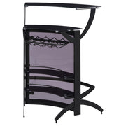  Coaster Furniture Dallas 182135 2-shelf Curved Freestanding Home Bar Cabinet - Black IMAGE 7