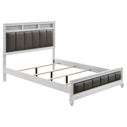  Coaster Furniture Barzini 205891Q Wood Queen Panel Bed - White IMAGE 1
