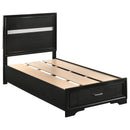  Coaster Furniture Miranda 206361T 51-inch Wood Twin Storage Panel Bed - Black IMAGE 1