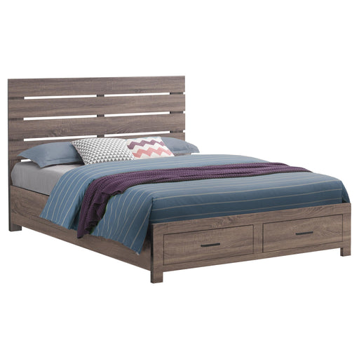  Coaster Furniture Brantford 207040Q Wood Queen Storage Panel Bed - Barrel Oak IMAGE 2