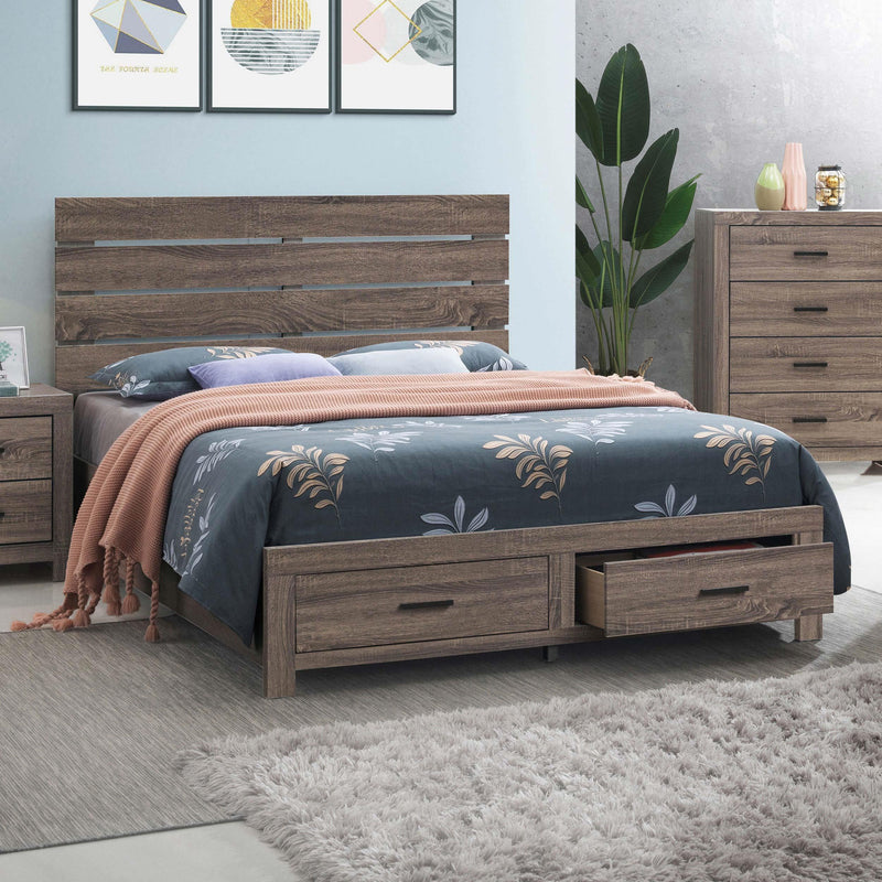  Coaster Furniture Brantford 207040KE Wood Eastern King Storage Panel Bed - Barrel Oak IMAGE 4