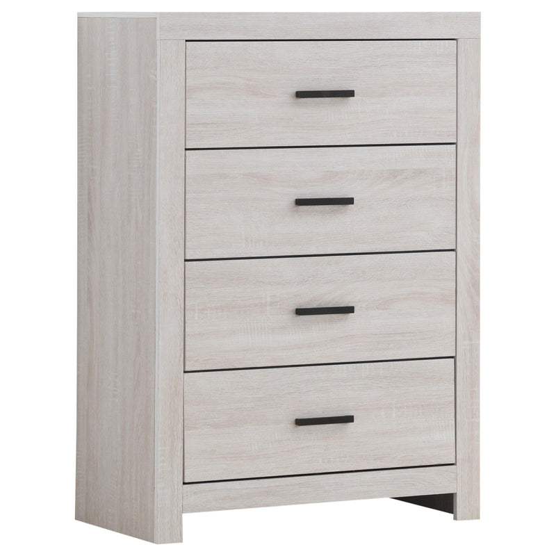  Coaster Furniture Brantford 207055 4-Drawer Bedroom Chest - Coastal White IMAGE 1
