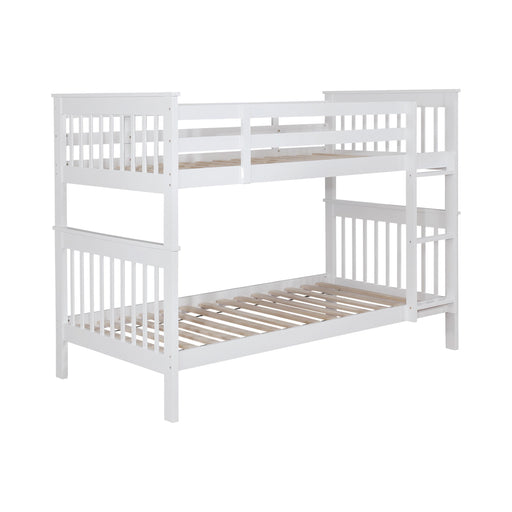  Coaster Furniture Chapman 460244N Wood Twin Over Twin Bunk Bed - White IMAGE 1