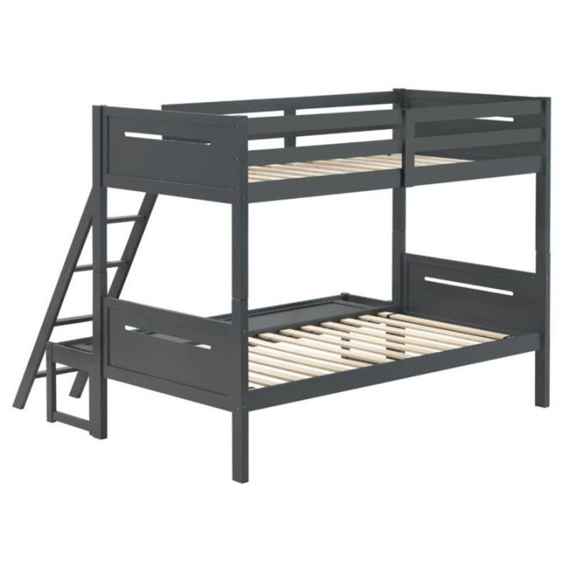 Coaster Furniture Littletown 405052GRY Twin over Full Bunk Bed IMAGE 2