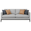  Coaster Furniture Apperson 508681 Upholstered Track Arm Sofa - Light Grey IMAGE 2