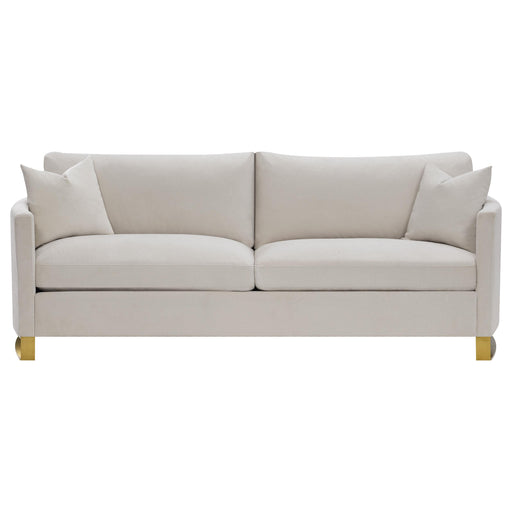  Coaster Furniture Corliss 508821 Upholstered Curved Track Arm Sofa - Beige IMAGE 2