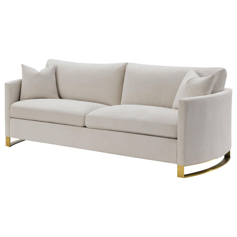  Coaster Furniture Corliss 508821 Upholstered Curved Track Arm Sofa - Beige IMAGE 3