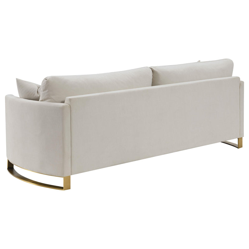  Coaster Furniture Corliss 508821 Upholstered Curved Track Arm Sofa - Beige IMAGE 5