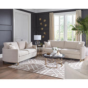  Coaster Furniture Corliss 508822 Upholstered Curved Track Arm Loveseat - Beige IMAGE 9