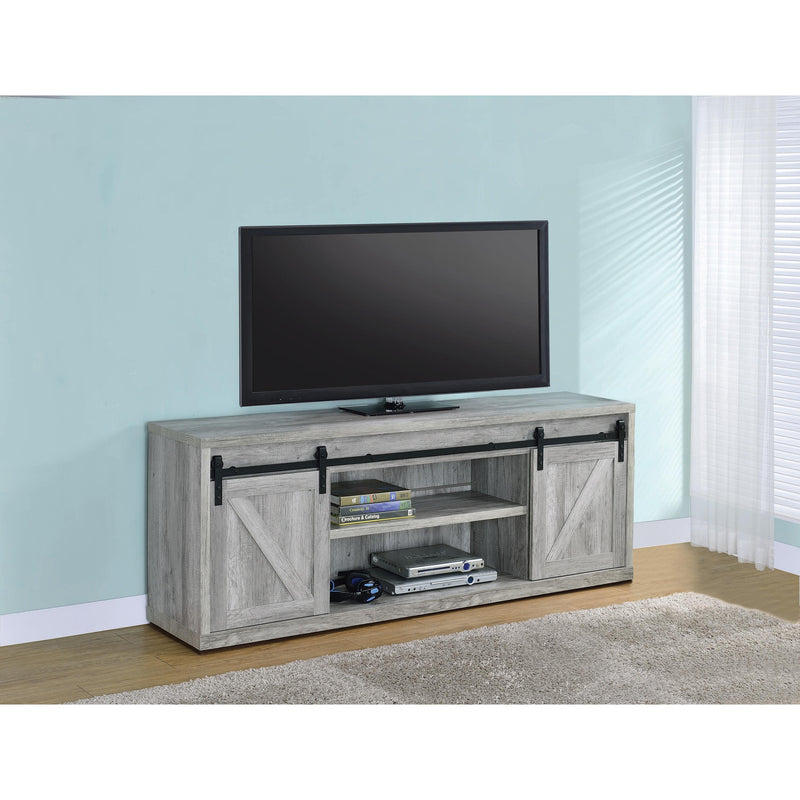  Coaster Furniture Brockton 723263 2-door Engineered Wood 71" TV Stand - Grey Driftwood IMAGE 2