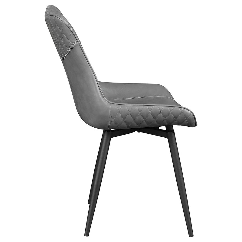 Coaster Furniture Brassie 110272 Upholstered Swivel Dining Side Chair - Grey (Set of 2) IMAGE 8