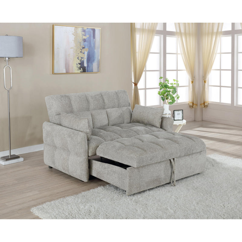  Coaster Furniture Cotswold 508307 Upholstered Convertible Sleeper Sofa Bed - Light Grey IMAGE 5