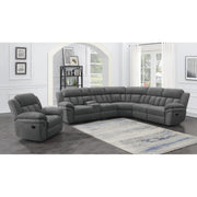 Coaster Furniture Bahrain 609543 Upholstered Glider Recliner - Charcoal IMAGE 11