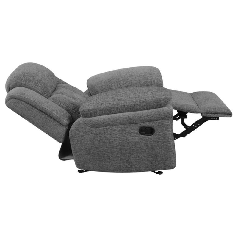 Coaster Furniture Bahrain 609543 Upholstered Glider Recliner - Charcoal IMAGE 8