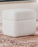 Blossom Wisteria - Upholstered Storage Ottoman - Frosty Corduroy