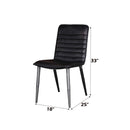 Hosmer - Side Chair (Set of 2) - Black Top Grain Leather & Antique Black