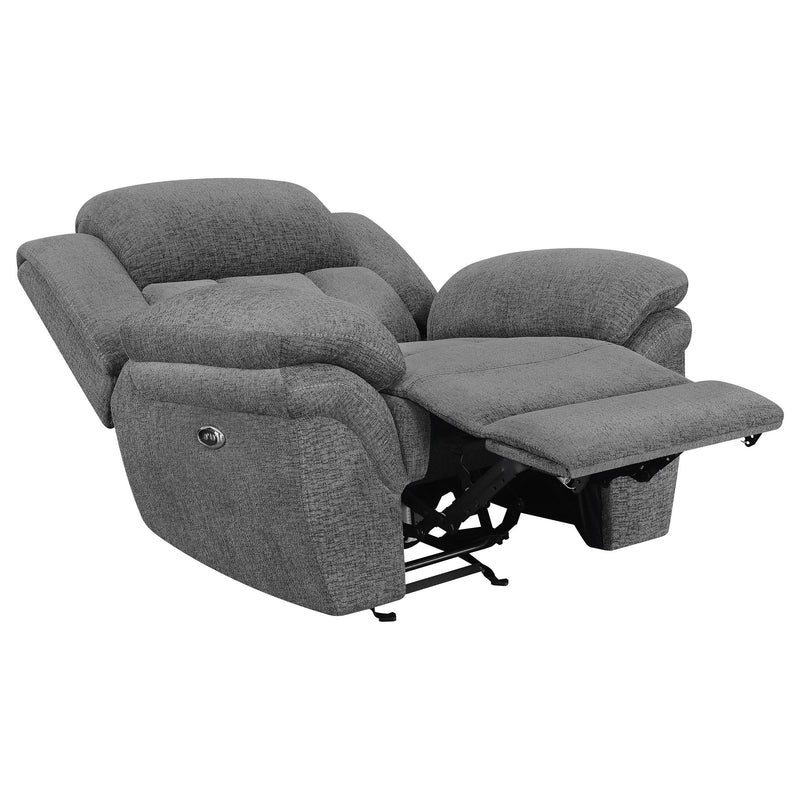  Coaster Furniture Bahrain 609543P Upholstered Power Glider Recliner - Charcoal IMAGE 2