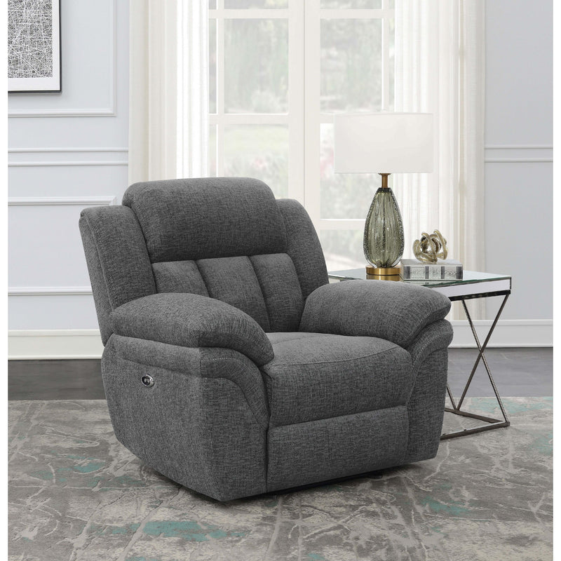  Coaster Furniture Bahrain 609543P Upholstered Power Glider Recliner - Charcoal IMAGE 9
