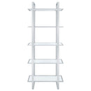 Coaster Furniture Hartford 805538 79-inch 5-shelf Glass Bookshelf - Chrome IMAGE 6