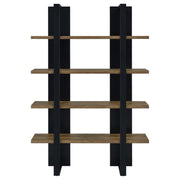  Coaster Furniture Danbrook 882036 71-inch 4-shelf Bookshelf - Black and Aged Walnut IMAGE 2