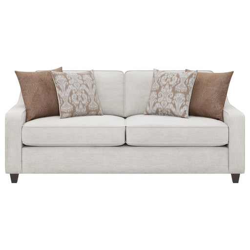  Coaster Furniture Christine 552061 Upholstered Sloped Arm Sofa - Beige IMAGE 2