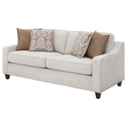  Coaster Furniture Christine 552061 Upholstered Sloped Arm Sofa - Beige IMAGE 3