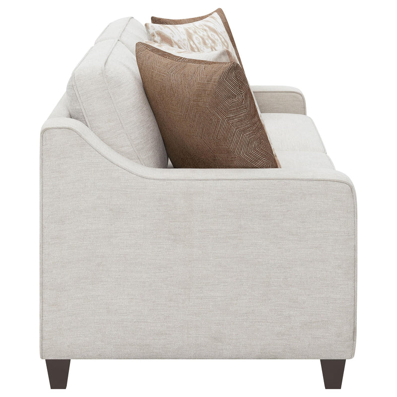  Coaster Furniture Christine 552061 Upholstered Sloped Arm Sofa - Beige IMAGE 7