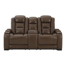 Signature Design by Ashley The Man-Den Power Reclining Leather Match Loveseat U8530618 IMAGE 2