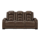 Signature Design by Ashley The Man-Den Power Reclining Leather Match Sofa U8530615 IMAGE 2