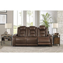 Signature Design by Ashley The Man-Den Power Reclining Leather Match Sofa U8530615 IMAGE 5