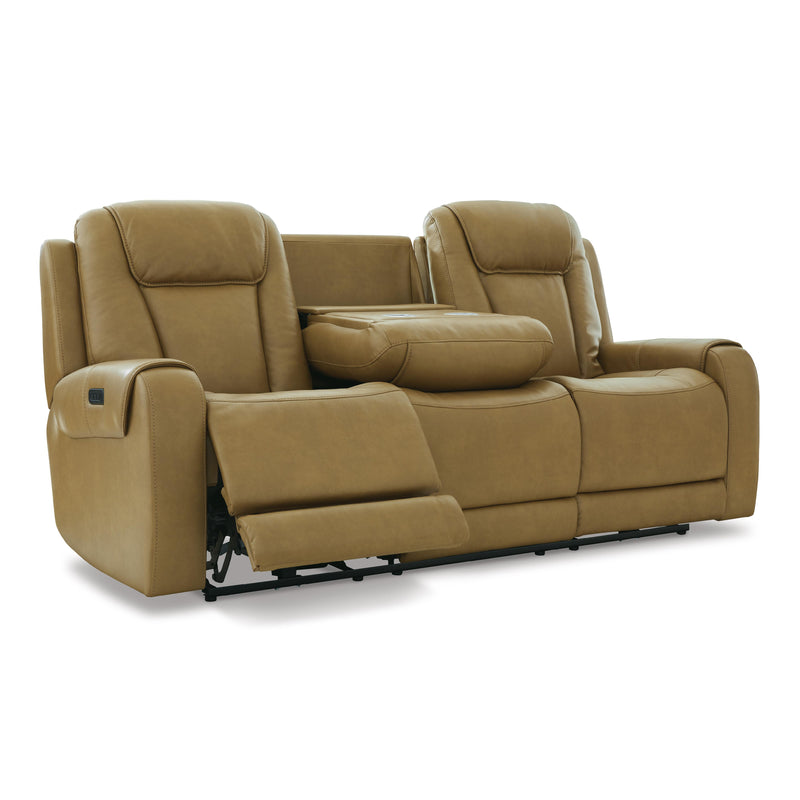 Signature Design by Ashley Card Player Power Reclining Leather Look Sofa 1180715 IMAGE 2